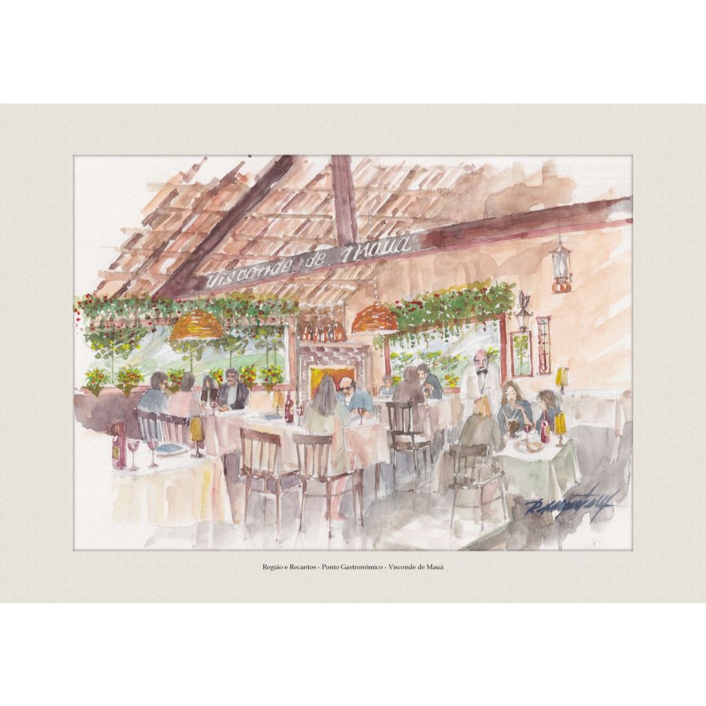 Pintura em Aquarela | Região e Recantos - Ponto Gastronômico - Visconde de Mauá | Decoração | A4
