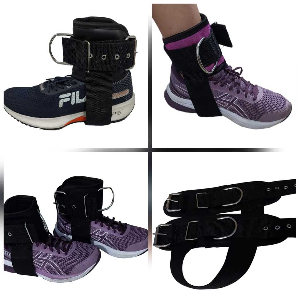 Tornozeleira Caneleira Com Polia + Regulagem para Academia Crossover | Alça na Sola, Ilhós e Fivela