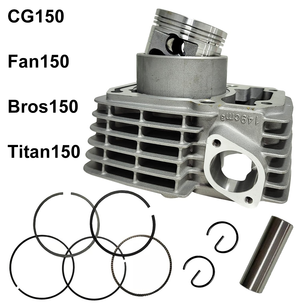 Kit Cilindro Pistao Biela Alta Bicicleta Motorizada Kit CG150 Fan150 Bros150 titan150