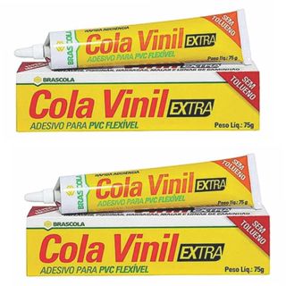 Cola Vinil Extra Brascola Adesivo Para PVC Flexível  kit 2 Unidades em Oferta na Shopee
