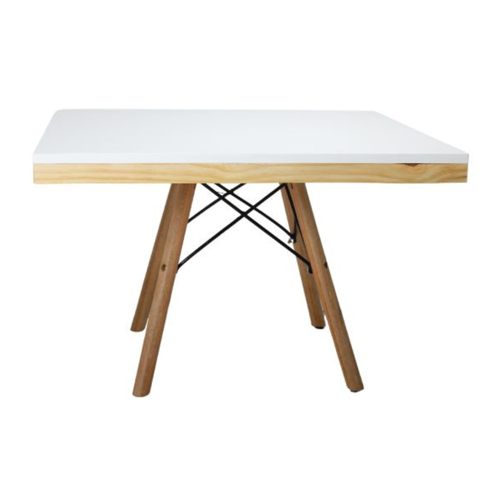 Mesa Centro Quadrada 70cm Saia Moldura Mesinha Lateral Canto Eiffel Sala Estar Cabeceira Eiffel Charles Eames