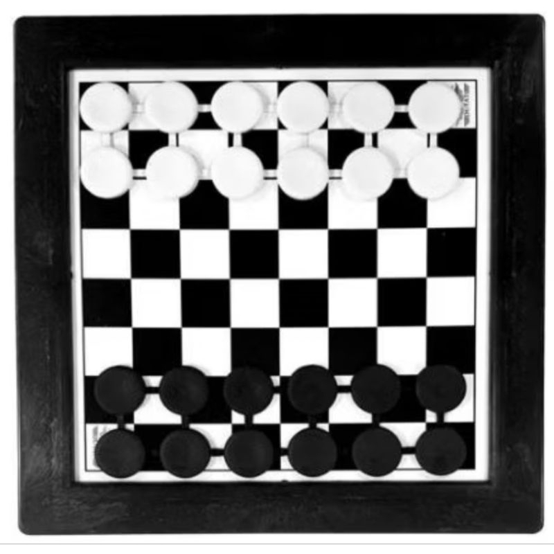 Jogo de Dama e Trilha 2 em 1 Jogo Tabuleiro plastico medidas 34 cm por 34 cm