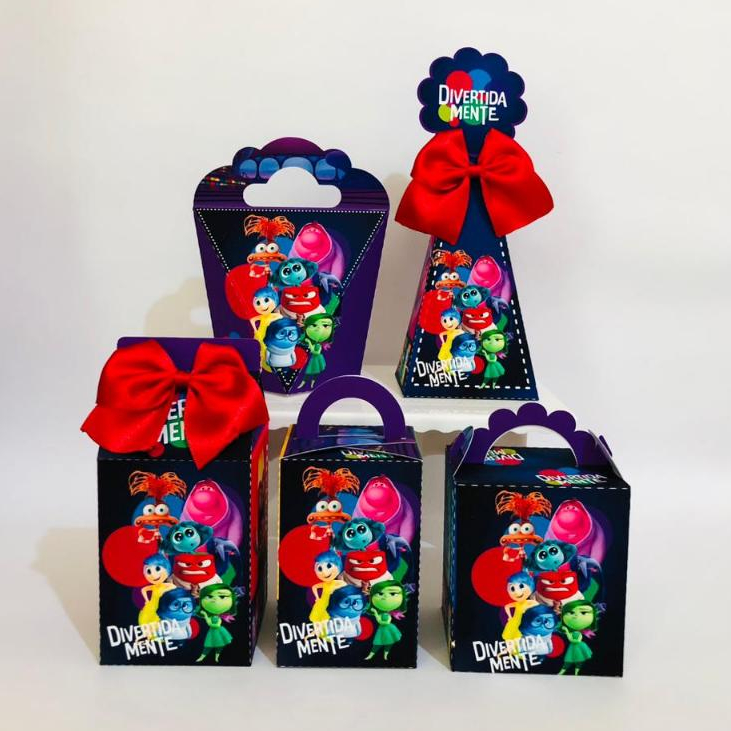 Kit festa Divertidamente Aniversário Personalizados Lembrancinhas caixinhas para festa PEGUE E MONTE