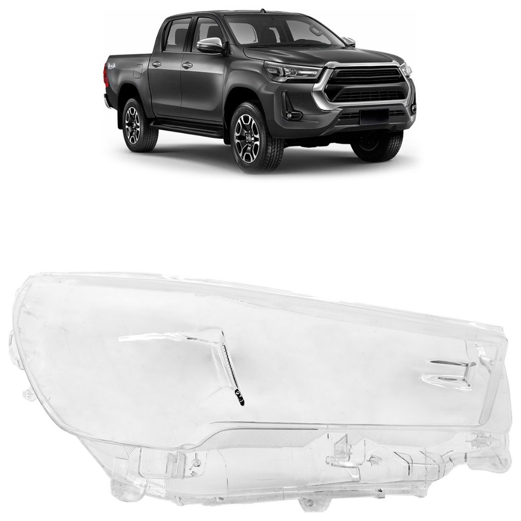 Lente Farol Dianteiro Hilux Srx 2021 2022 2023 2 Ressaltos Transparente em Oferta na Shopee
