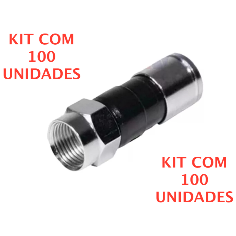 Conector RG59 pacote com 100 peças