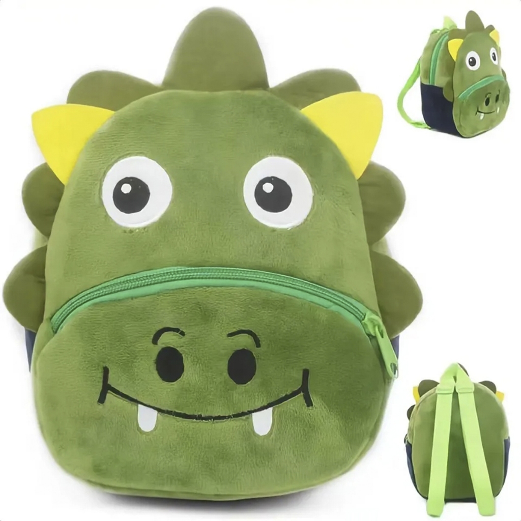 Mochila Pequena Infantil Pelúcia Passeio bolsa criança Masculino Feminino Dinossauro 3D