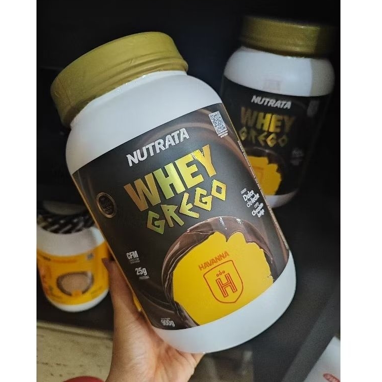 Whey Grego Havanna Sabor Dulce de Leche com Chocolate Belga 900g Nutrata