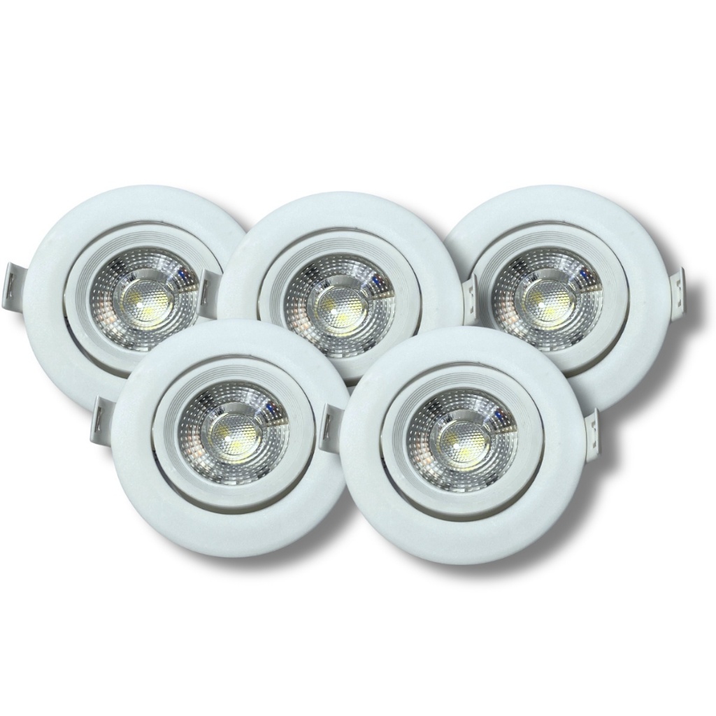 KIT 5 SPOT LED ELGIN LUMINÁRIA MR16 5W 6,500K DIRECIONÁVEL REDONDO