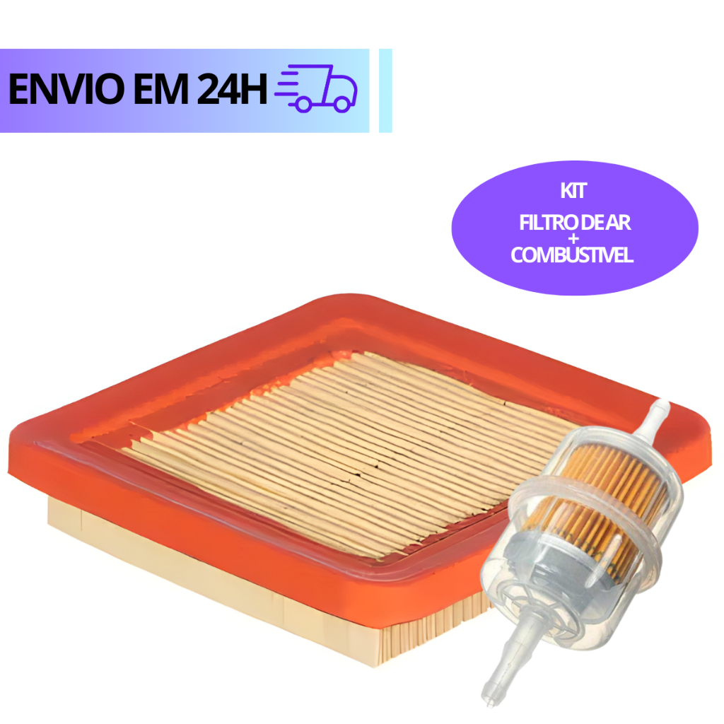 Filtro Ar Elemento Biz Modelo Original Honda + Filtro Combustivel Gasolina Universal 125 2005 2006 2007 2008 2009 2010