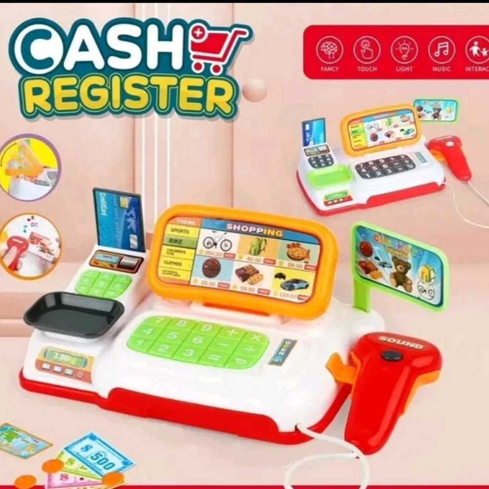 Caixa Registradora Brinquedo Infantil Mercadinho Scanner Luz E Som Maquina Registradora brinquedo menina menino