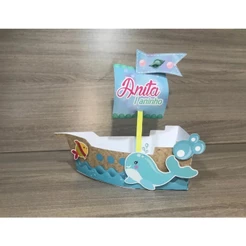 Barco fundo do mar luxo - Lembrancinha Festa - Personalizado