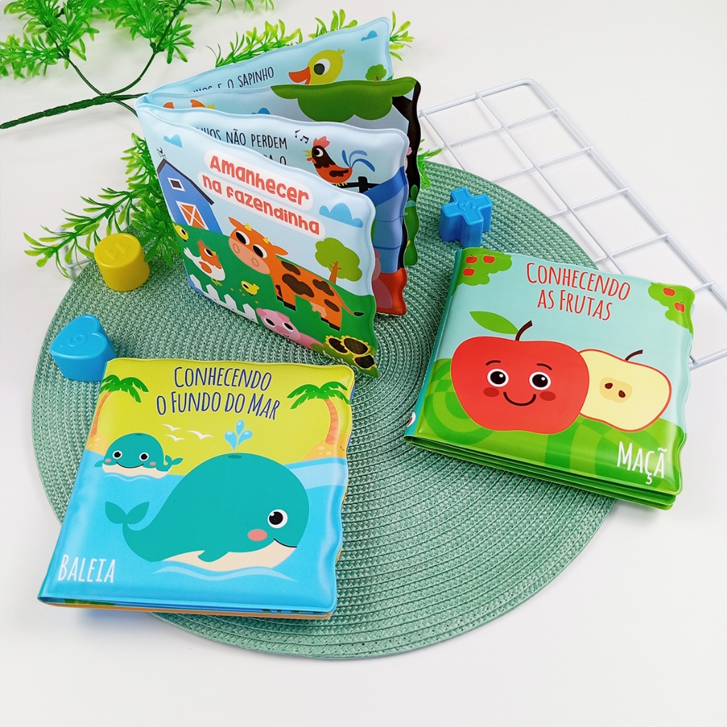 Kit Livro Educativo Livrinho Infantil Para Hora Do Banho Bebe Buba