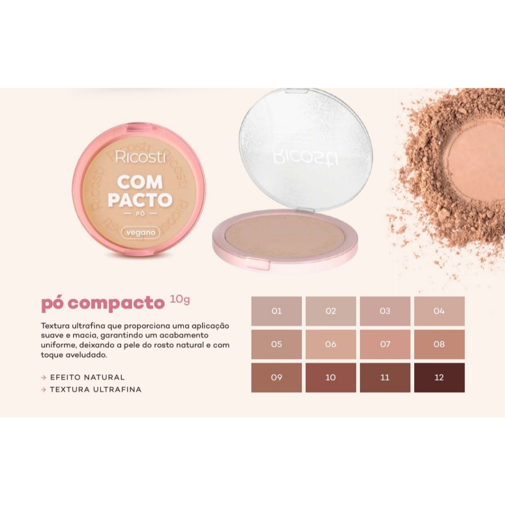 Pó Compacto Ricosti Vegano