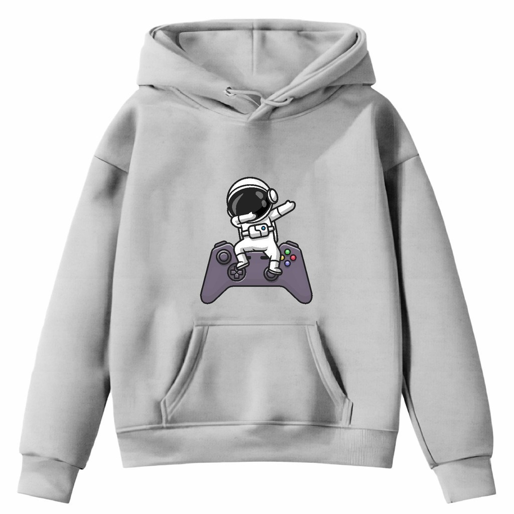 Moletom Infantil Canguru Astronauta Game Controle Desenho Infância Tv Diversão Shopping Lazer