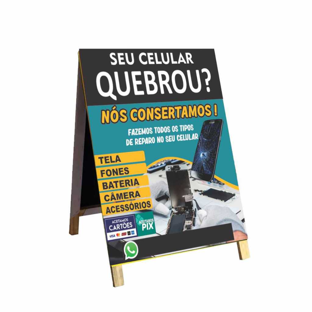 cavalete conserto de celular 90x60cm mod28