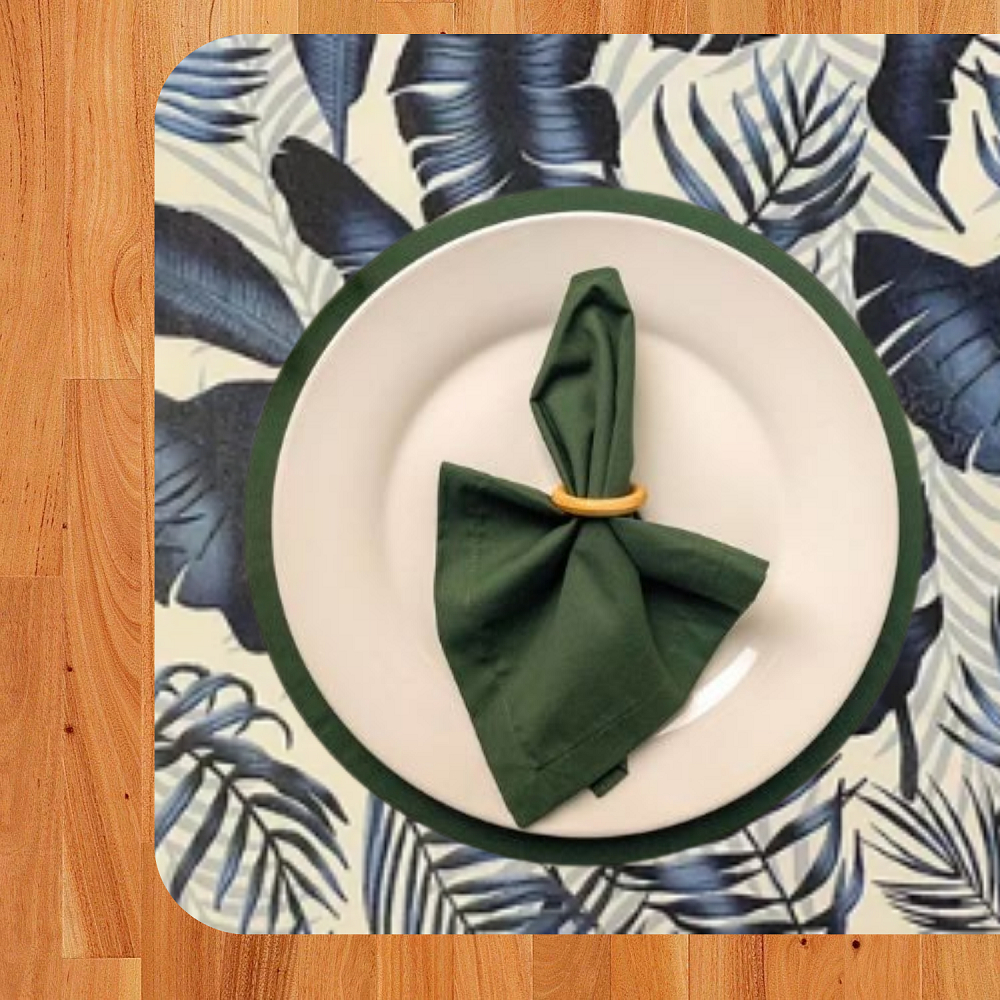 6 Jogo Americano  Estampado Costela de Adão AZUL - Impermeável Limpa Facil Pvc