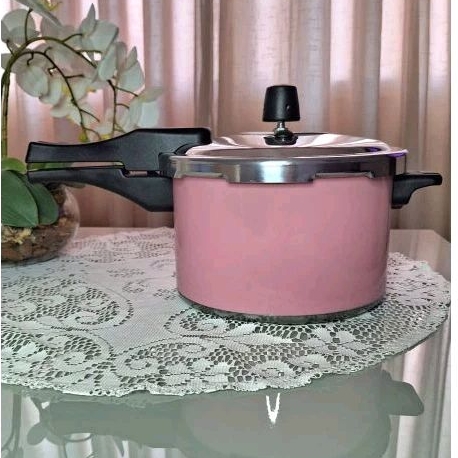 Panela de Pressão 5L Fechamento Externo Rosa Bebê em Oferta na Shopee