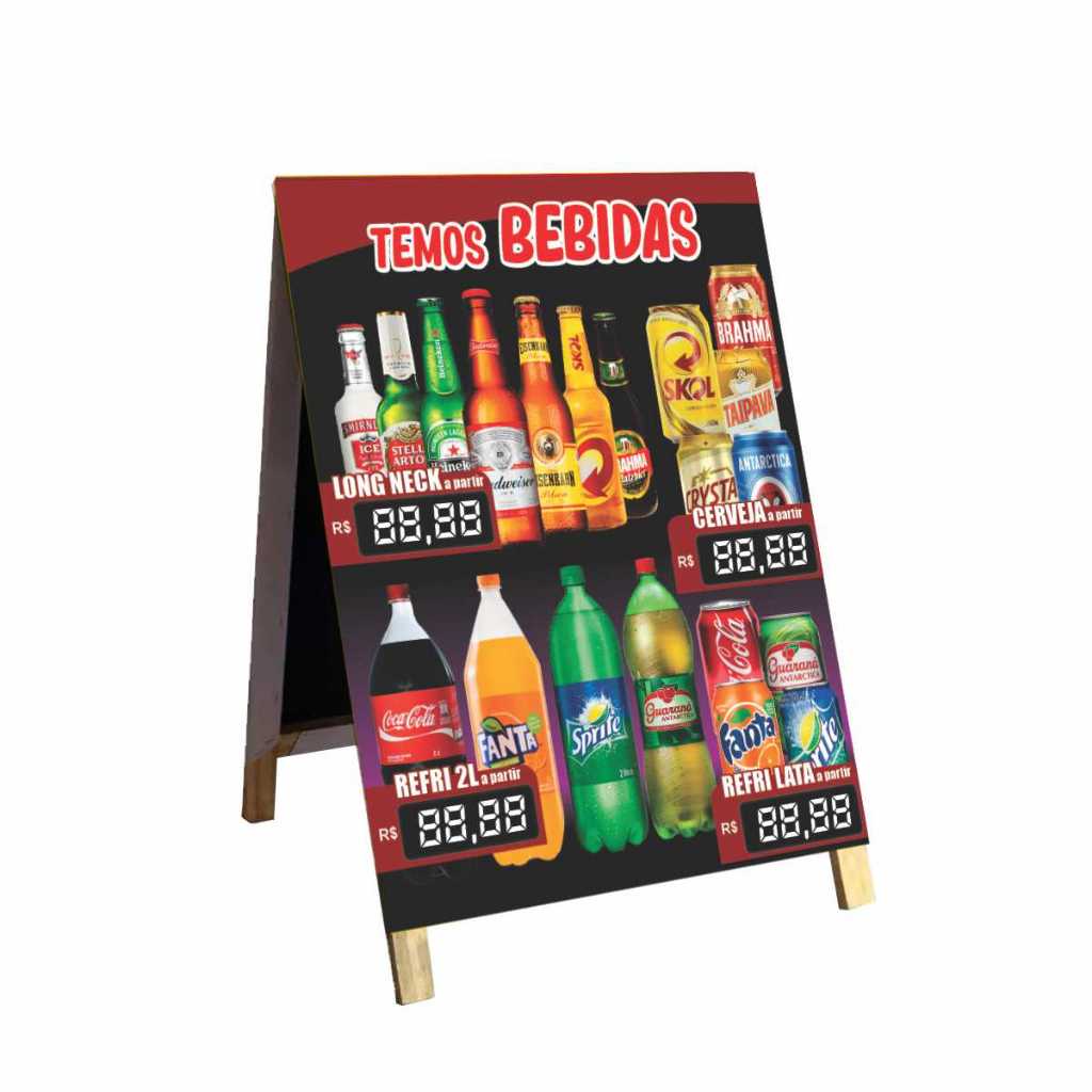 cavalete temos bebidas 90x60cm moc38