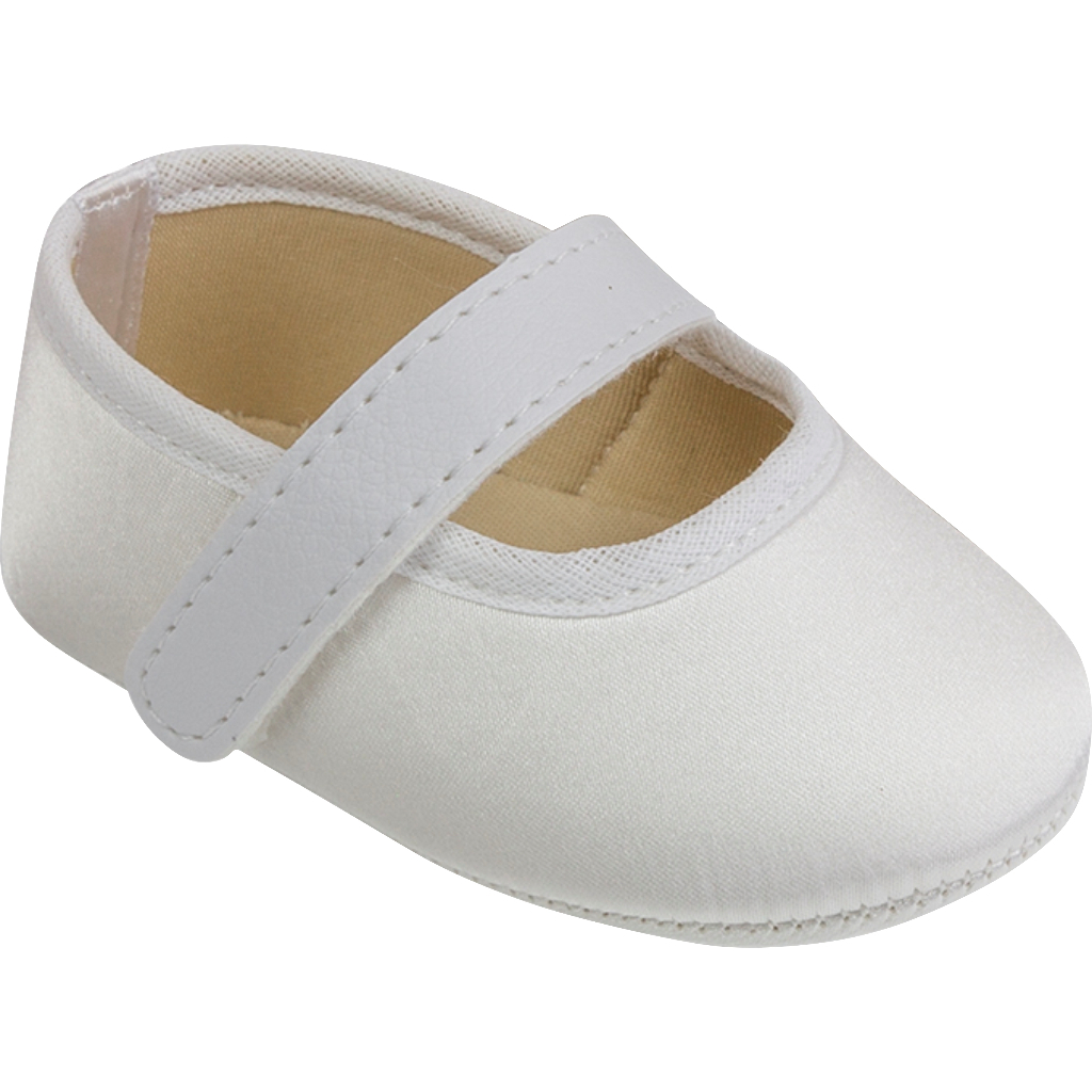 Sapatilha Cetim Branca Sapatinho Batizado Menina RN Social Confortável Bebê Customização Feminina Velcro Modelo Boneca