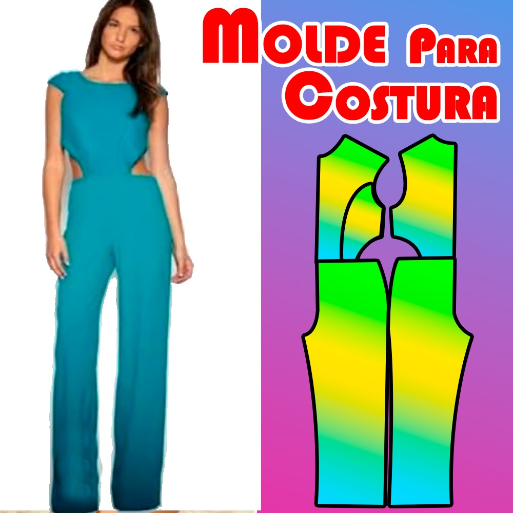 Molde Macacão longo Regata