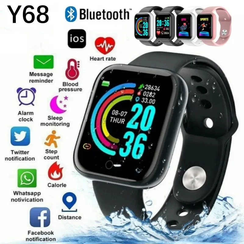Smart Watch Bluetooth com Monitor Fitness/Monitor de Pressão Arterial/Frequência Cardíaca Masculino Smartwatch