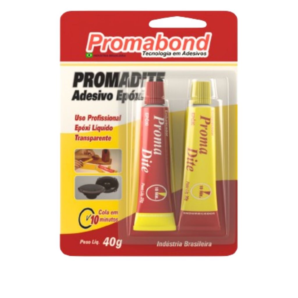 Cola Promadite Epóxi 40g Bi-Componente 10 Minutos