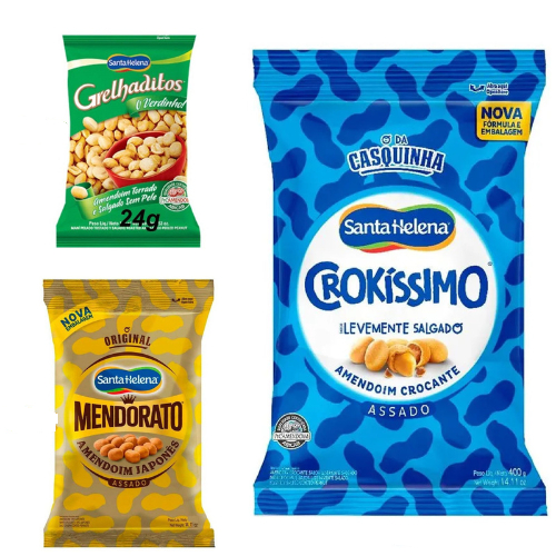 kit 50 sacos de Amendoim Santa Helena - 24g cada. em Oferta na Shopee