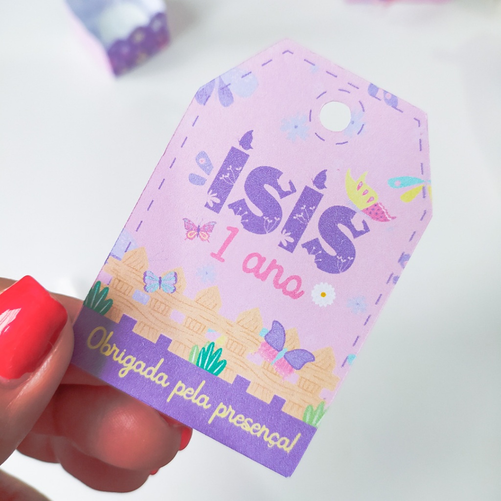 TAG Lembrancinha/sacolinha Jardim Borboletas | Fadas | Encantado | Aniversário | Personalizados