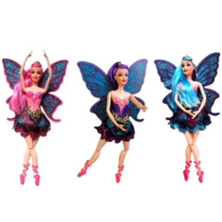Boneca Bailarina Fada Com Asa e Acessório Cor Aleatorio