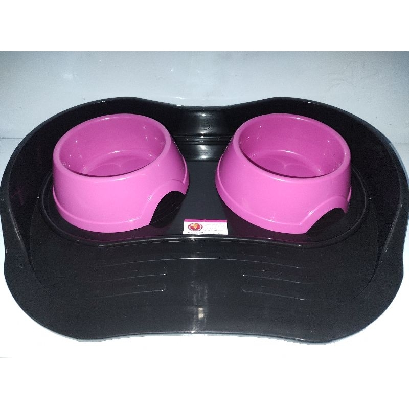 Comedouro, Bebedouro e Bandeja Para Cães e Gatos - Bandeja e 2 Vasilhas Pet Para Água e Comida em Oferta na Shopee
