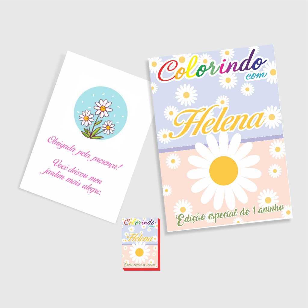 Mini Kit de colorir - Livro de colorir + giz de cera - MARGARIDAS - Lembrancinha