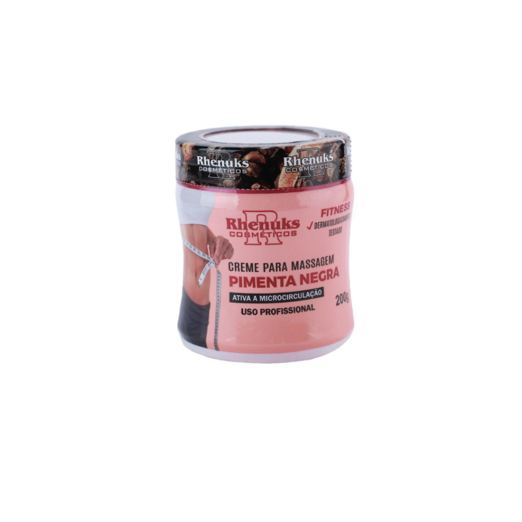 Creme PIMENTA NEGRA Redutor de Medidas 200g - Rhenuks Cosméticos em Oferta na Shopee