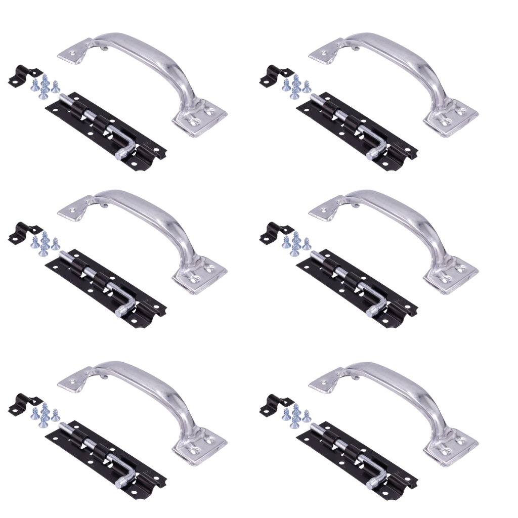 Kit 6 Peças Puxador Para Portas E 6 Peça Trinco De Parafuso em Oferta na Shopee