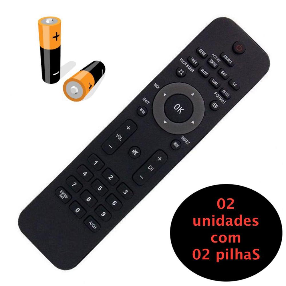 Controle Remoto P/ Tv Philips 32pfl3605d/78 32pfl3404/78 com 02 unidades em Oferta na Shopee