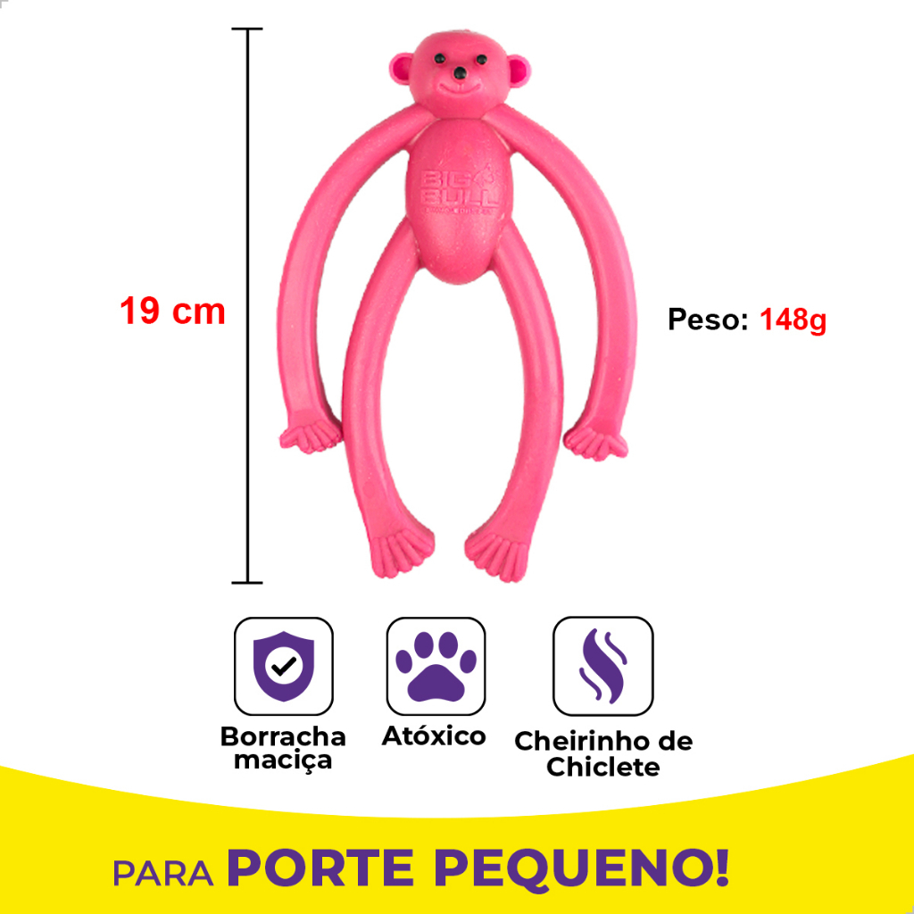 Detalhes do Macaco Brinquedo Mordedor Resistente Para Cachorro Cães Gato Pets Borracha Maciça Varias Cores