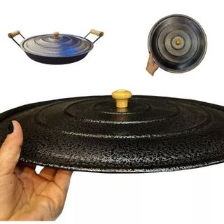 Tampa Avulsa De Alumínio 40cm 33cm 50cm pretaChapa Panelas tachos Caldeirão Caçarola  Disco De Arado Chapas Oferta