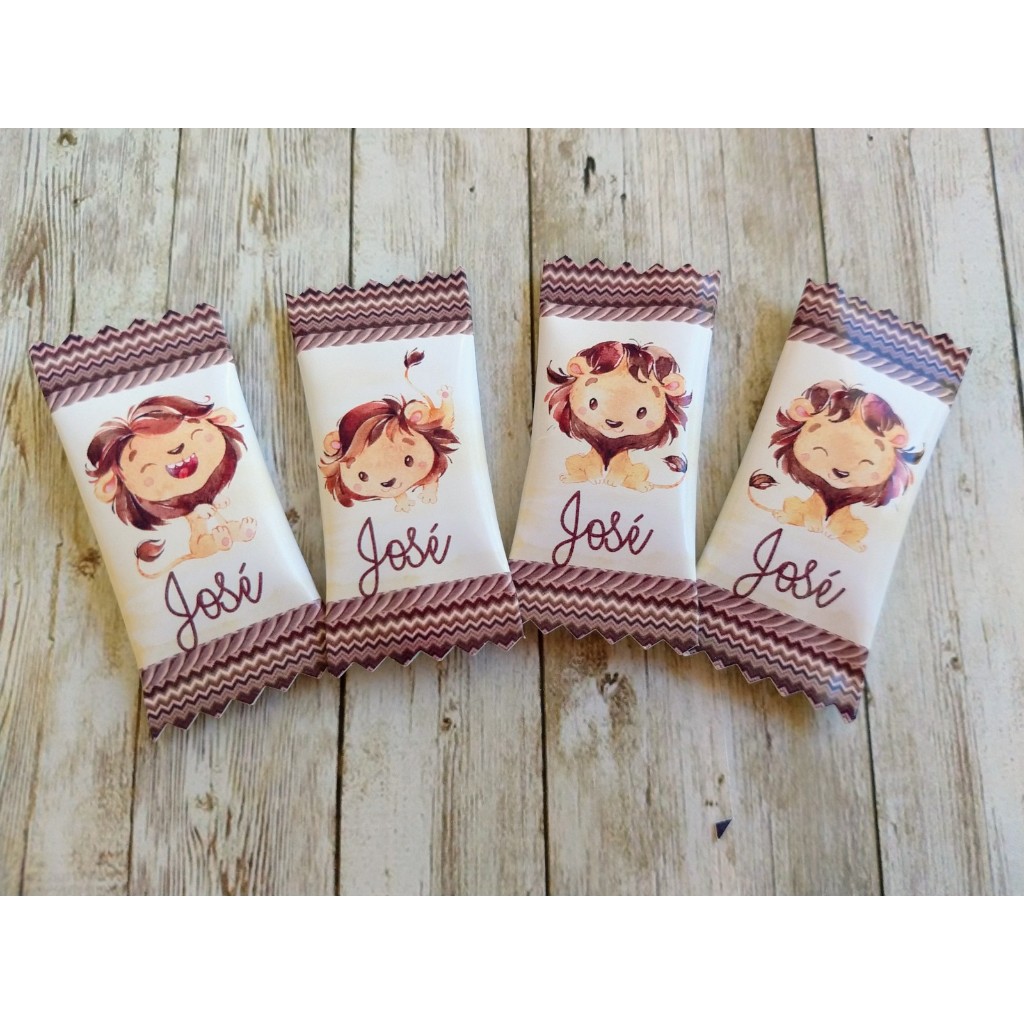 100 Balas Personalizadas - Leãozinho - Mimo Lembrancinha Aniversário