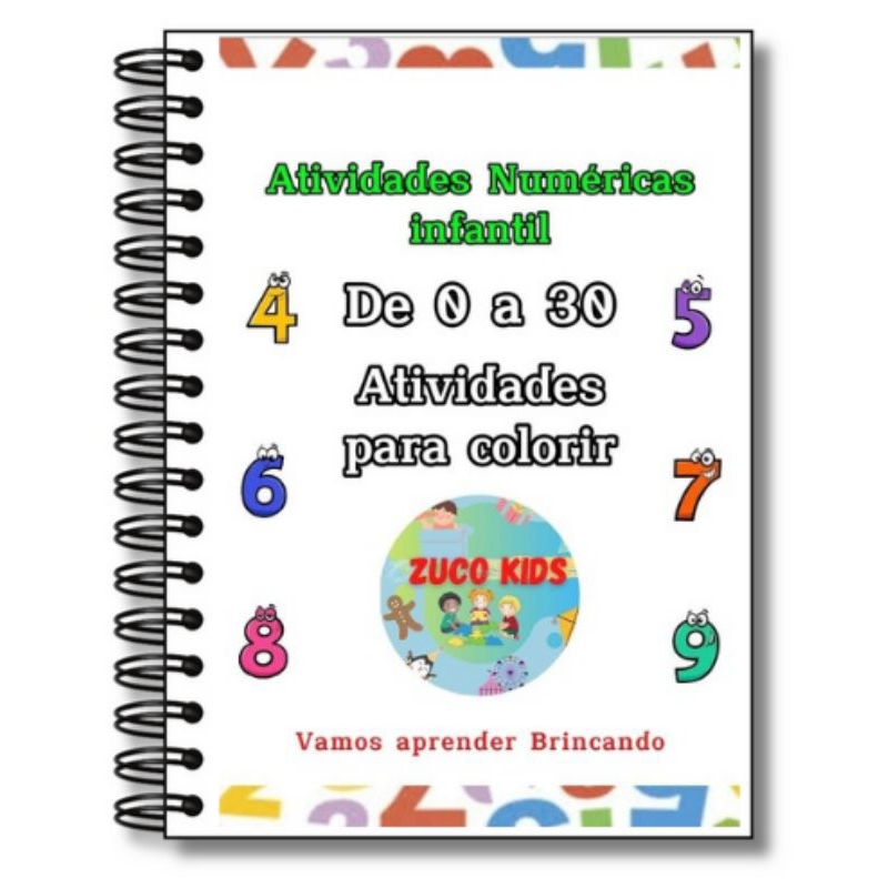 apostila de matemática infantil pré escola número de 0 Á 30.