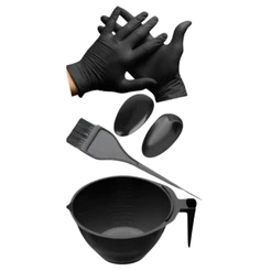 Kit de Cumbuca, Pincel, Luvas e Protetor de Orelhas para Aplicar Tintura Capilar, Escova Progressiva e outros cosméticos