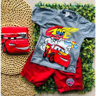 Conjunto de Bermuda e Camiseta Carros Roupa de Menino em Oferta na Shopee