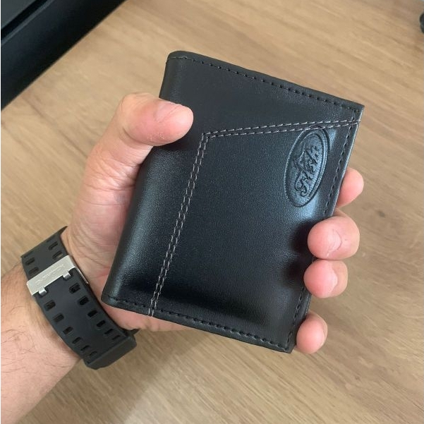 Carteira masculina Couro Sintético Compacta Cartões CNH Cédulas em Oferta na Shopee