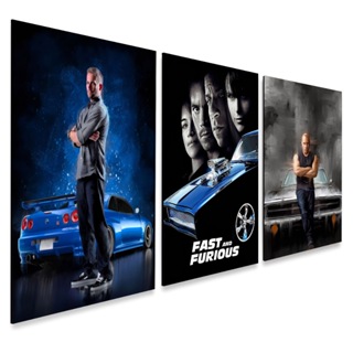 Kit 3 Quadros Decorativos Poster Velozes e Furiosos em Oferta na Shopee