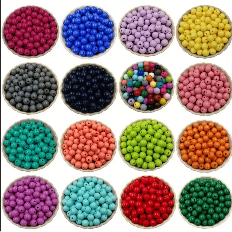 Miçanga Bola Lisa Leitosa 4000 unidades 6mm Bolinhas contas Coloridas para pulseira Kit miçanga infantil
