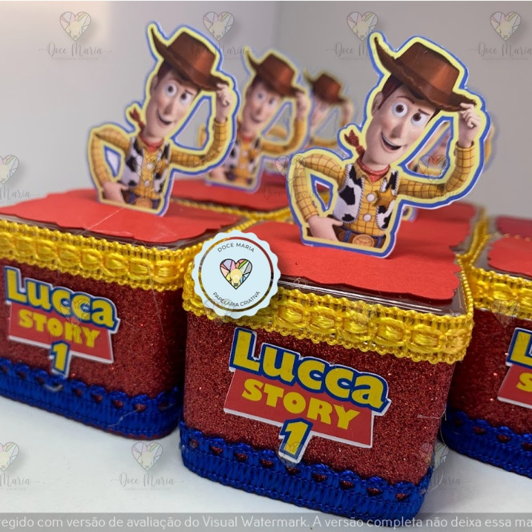 Caixinha Acrílica 5x5 Personalizada | Toy Story ou Qualquer Tema | Lembrancinha Festa Infantil | Kit 10, 20