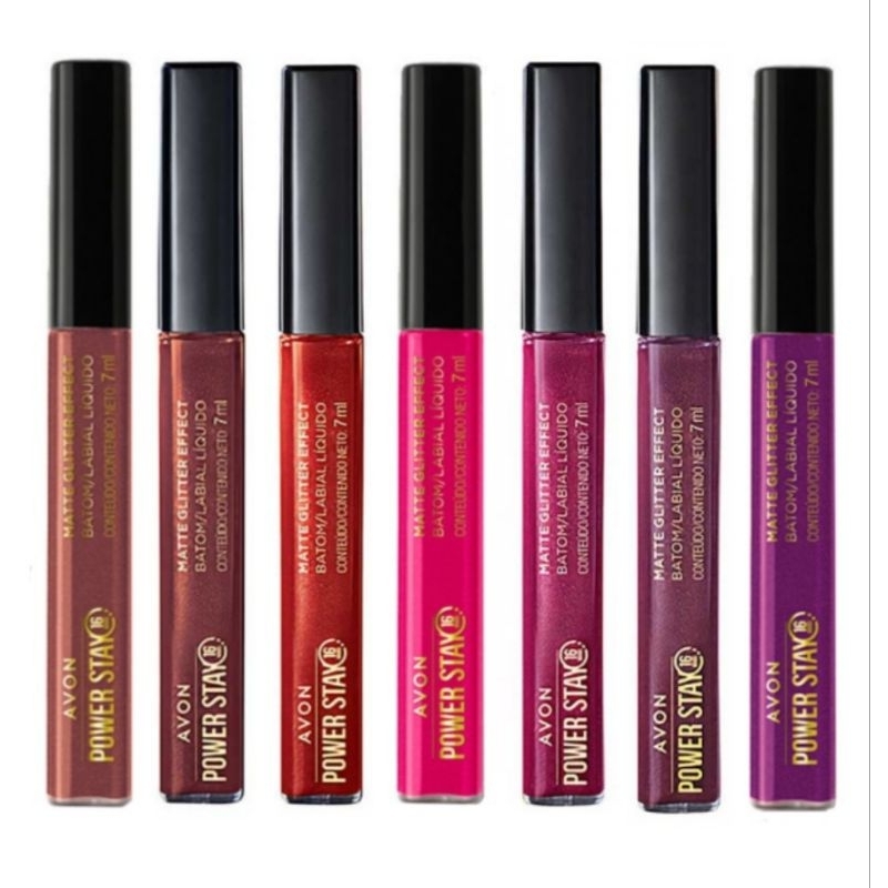 Batom Power Stay Com Glitter Avon Matte Effect
