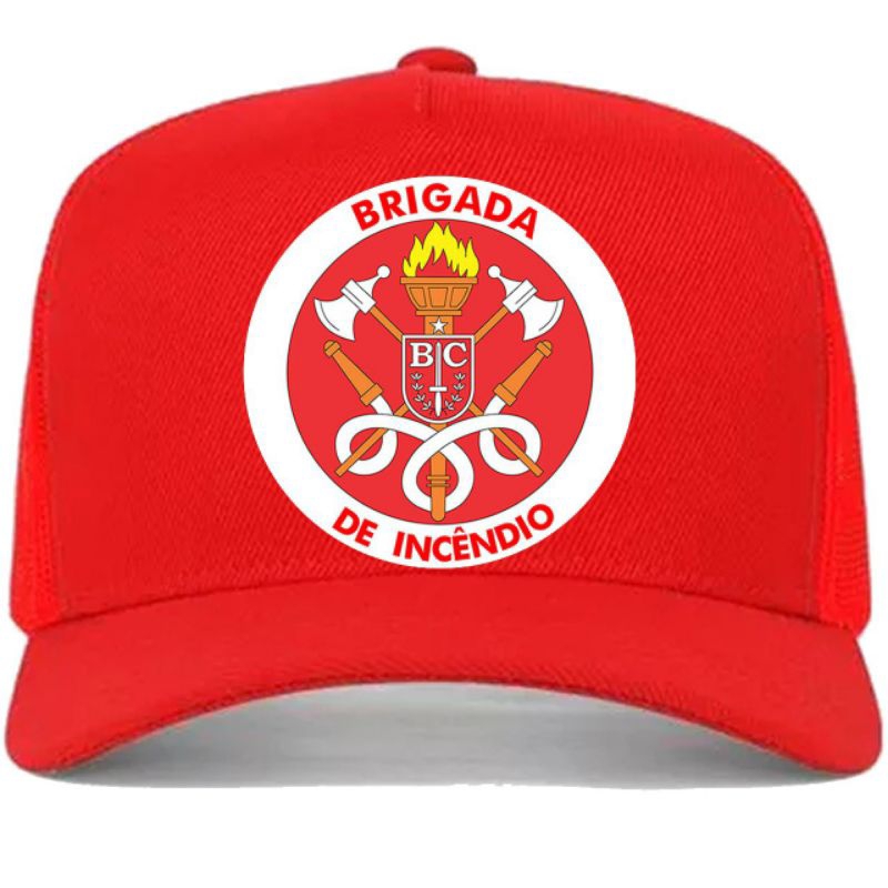 Boné Brigada de Emergência, Vermelho, uniforme bombeiro, brigadista