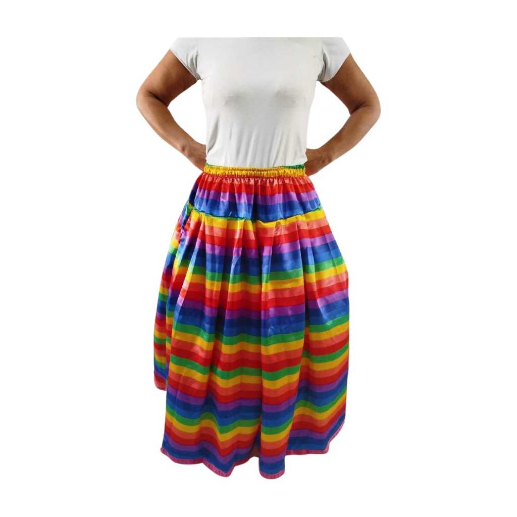 saia cigana cetim umbanda feminina roupa de umbanda 3 metros de roda colorida e florida muitas cores