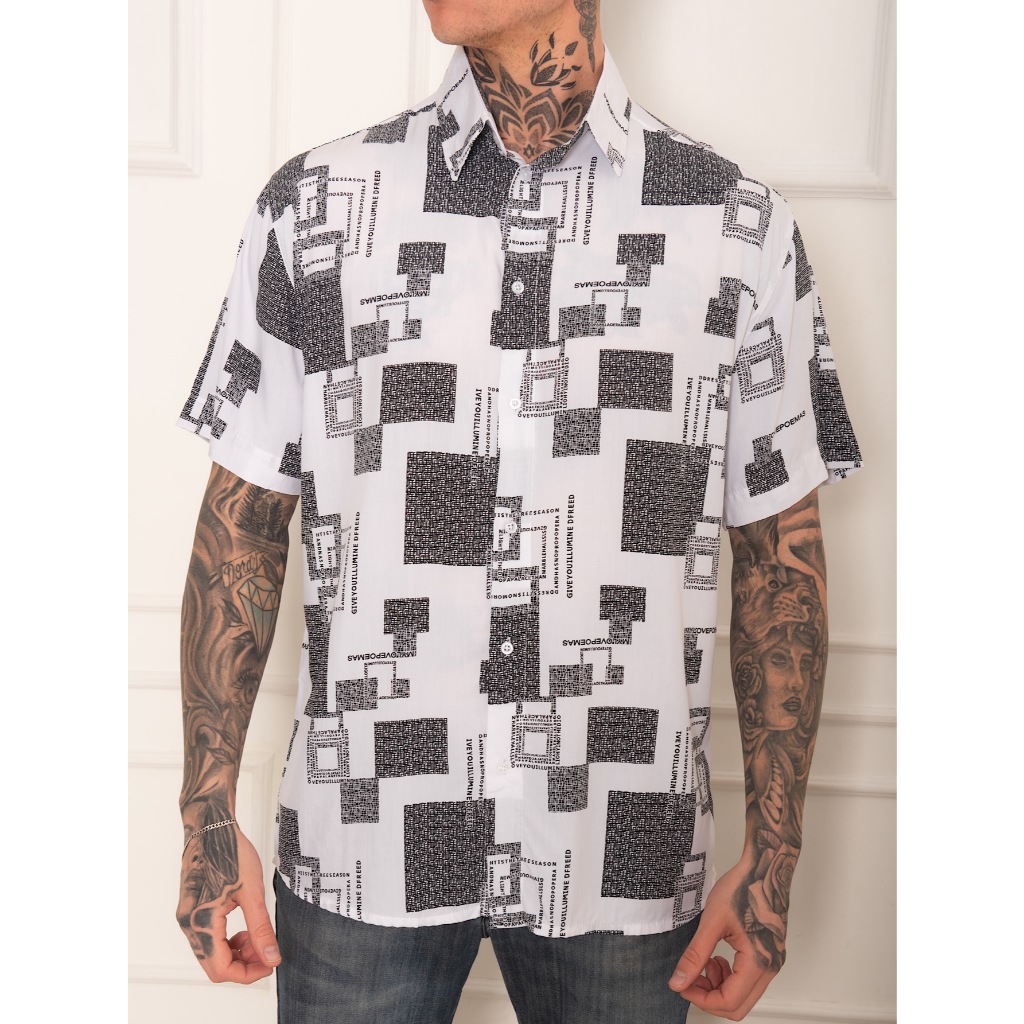 Camisa social moderna masculina com desenhos artísticos super promoção moda envio ultra rápido e seguro