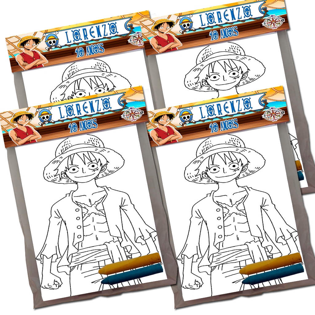 Kit's para colorir Personalizado Festa Infantil One Piece - Luffy Lembrancinhas em Oferta na Shopee