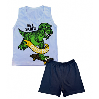 Conjunto infantil menino dinossauro de skate em Oferta na Shopee
